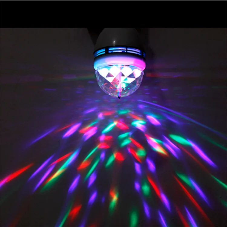 E26 Disco Light Bulb Rotating RGB Party Light Lamp LED Strobe Light Multi Crystal Disco Bulb for Disco Birthday Party Club Bar