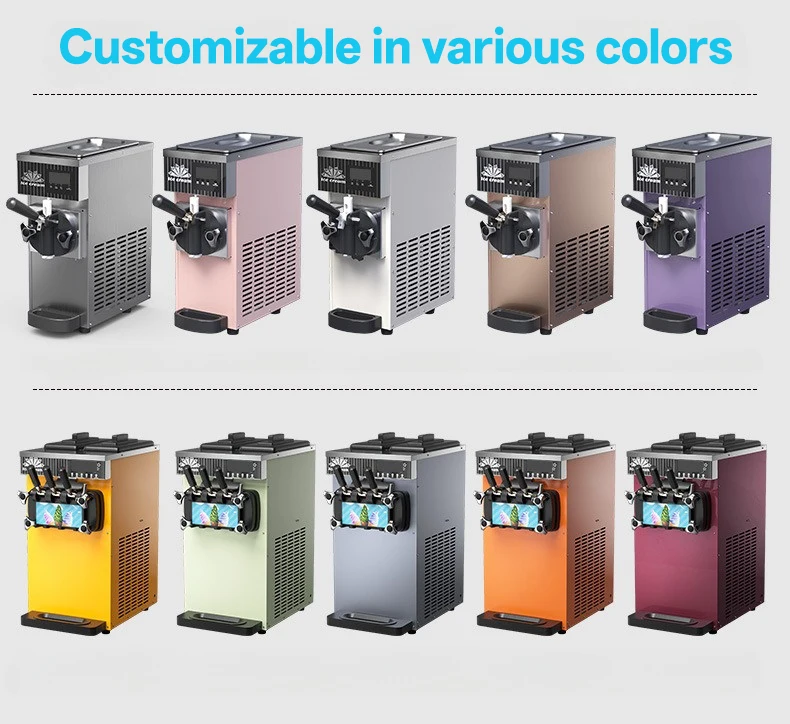 Commercial Soft Serve Ice Cream Machine Small Industrial Italian Gelato Soft Ice Cream Maker for Home and Shop