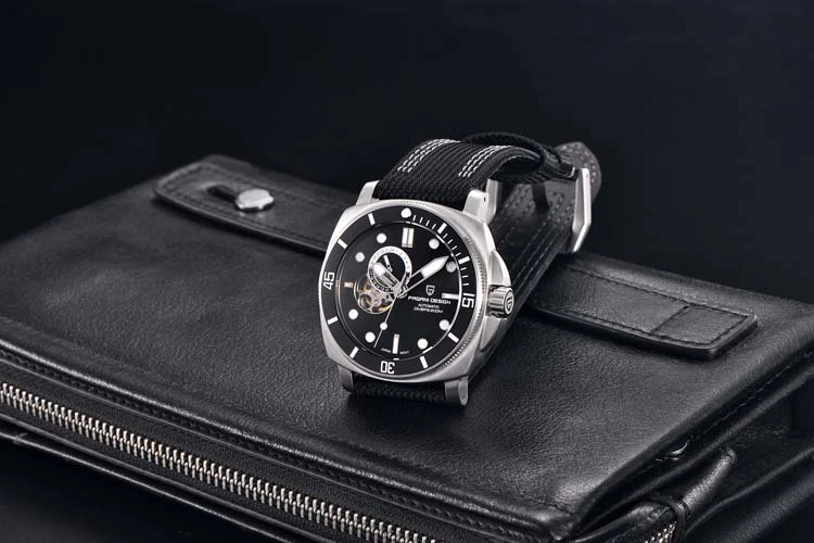 Pagani design 1736 wholesale blue mens mechanical watch special leather band square hot sale new style business wrist watch