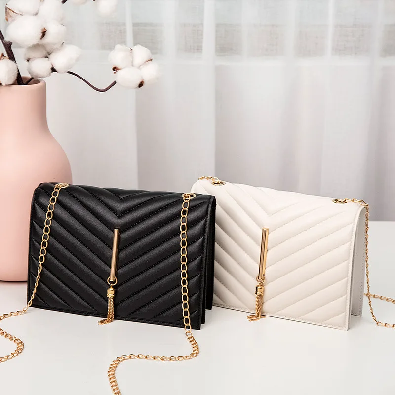 2025 Ladies Handbags Handbags Fashion Women's Bags Korean Crossbody Small square Bag V Grain Compression Lattice Pillow Bag