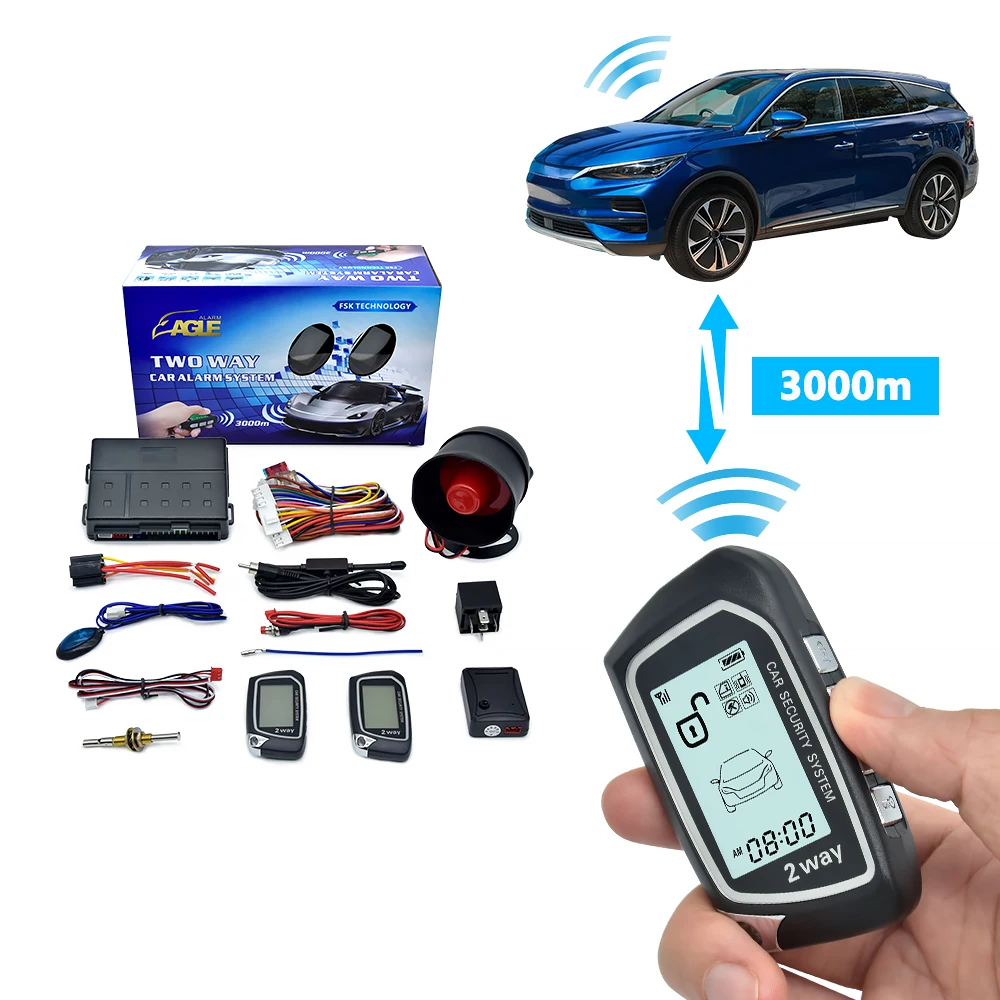 Auto Long Range Security Keyless Entry 2 Way Alarme Auto Car Remote Start Alarm Bt tracker System