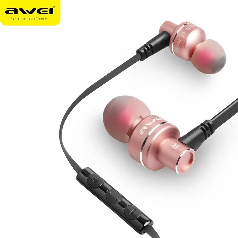 Наушники-вкладыши Awei ES-10TY металлические проводные наушники стерео наушники-вкладыши шумоподавление Auriculares Bluetooth наушники с микрофоном для телефона Kulakl k