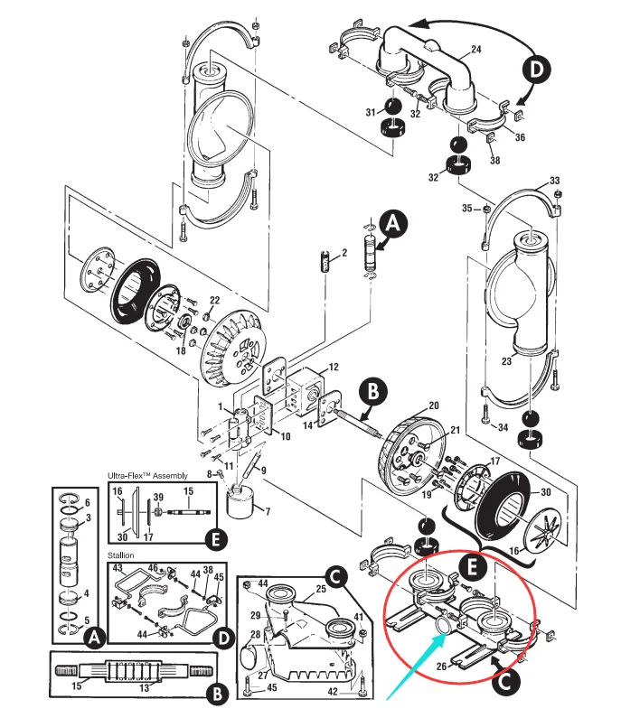 Aluminum 15-5080-01 Manifold Inlet housing use for Wilden pumps factory