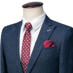 Men's Formal Suit 3 Pieces Snow Blue Slim Groom Business Peaked Lapel High Quality Single Breasted Suit Set for Men