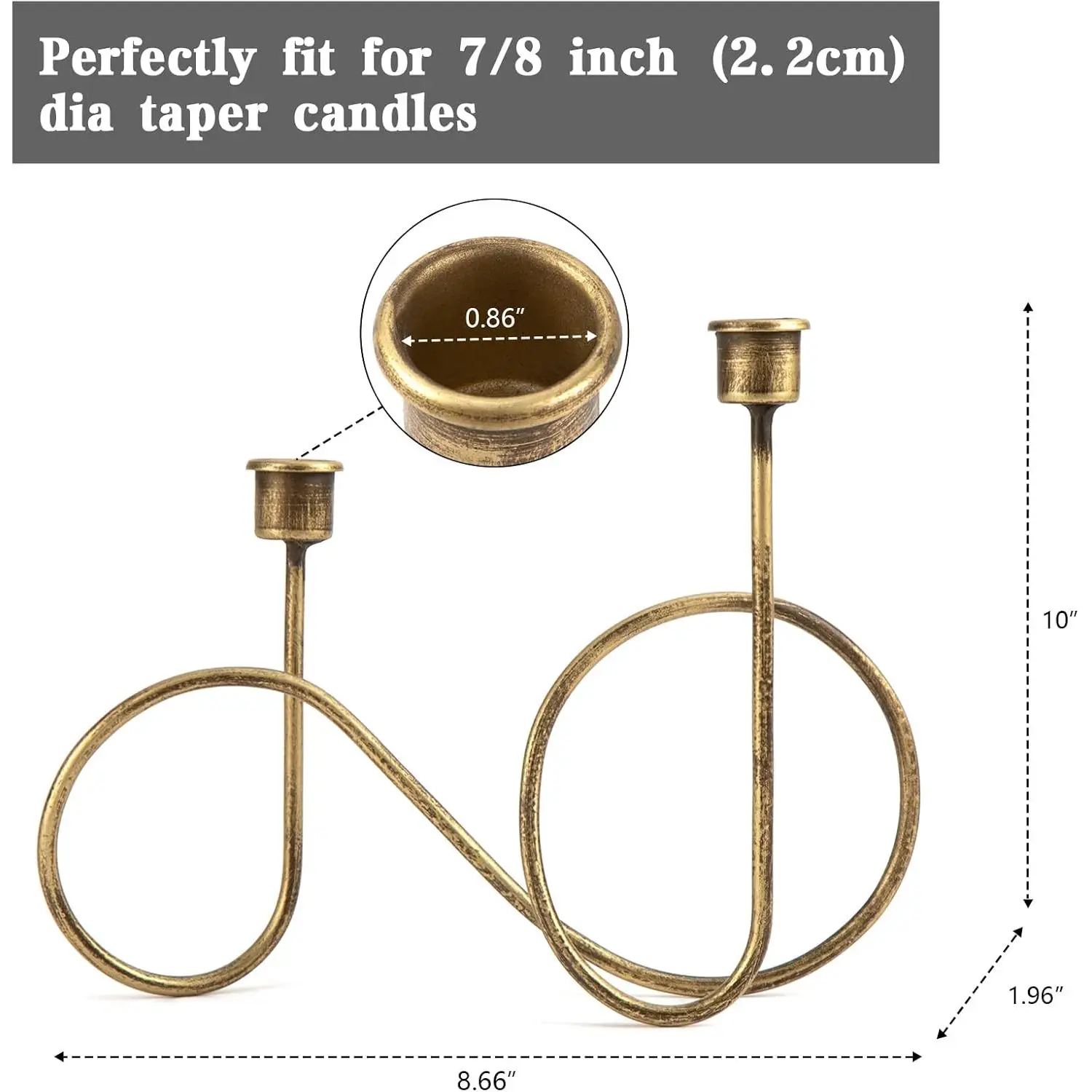 Twisted Modern Metal Candlestick Holder for Table Wedding Centerpiece & Home Decor Holidays and Housewarmings - Image 2