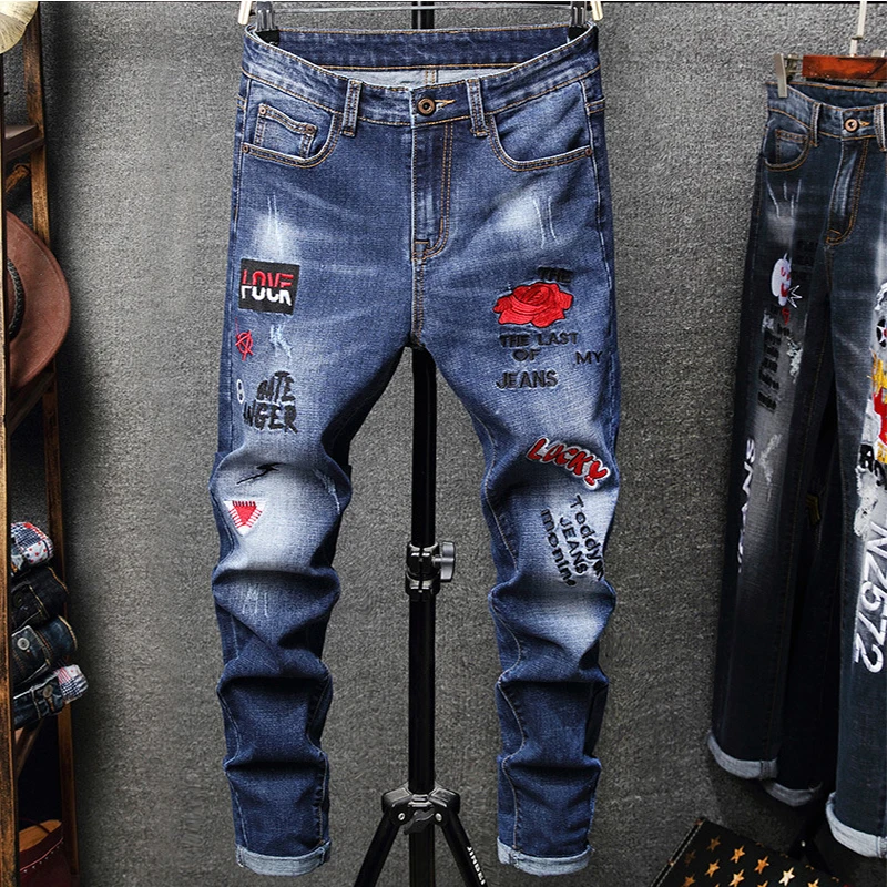 Denim Trousers Men Jeans Bulk Boy Pants 