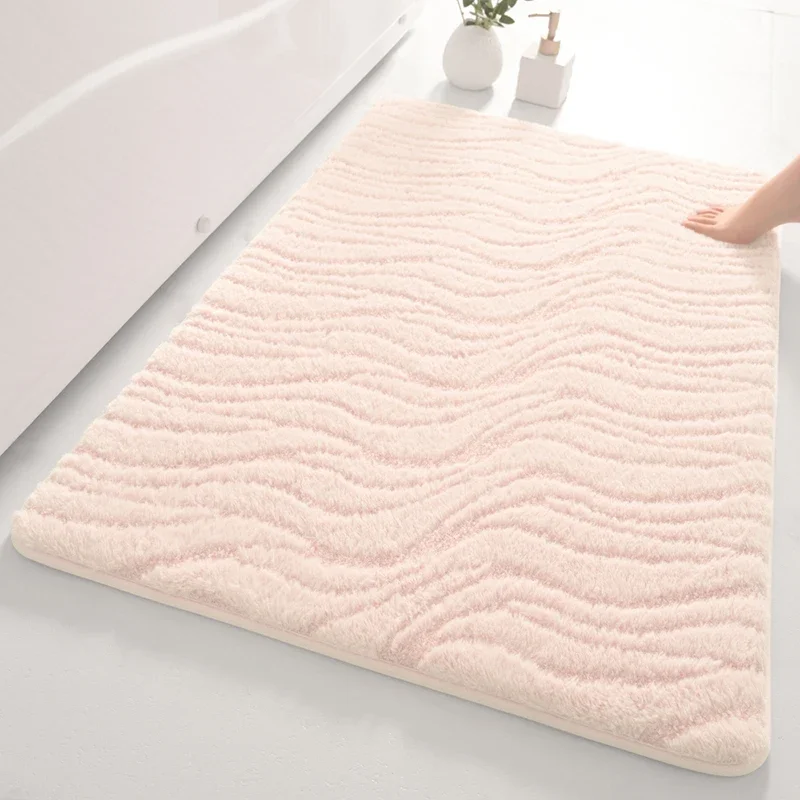 40*60cm 5Wave shape Memory Foam Bath Mat Set Machine Washable Super Soft Absorbent Thick and Durable Bath Rug