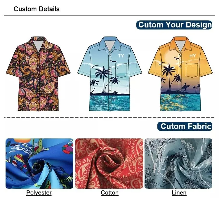 Custom Summer Hawaii Tshirts Fiesta Camisa Hawaiana Algodon Para Hombre Chemise Hawaienne Aloha ...