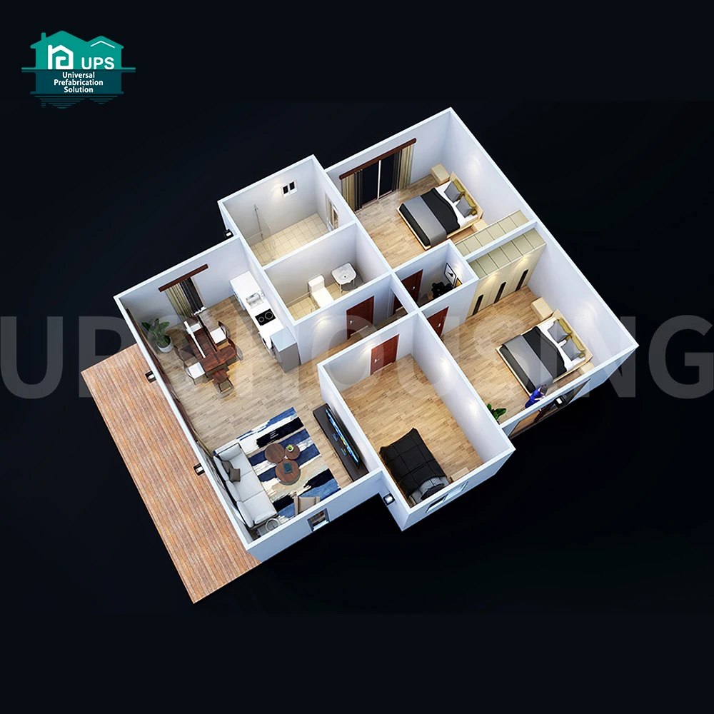 2025 Econel Prefab Tiny House with Three Bedrooms Sandwich Panel Carport Durable and Eco-Friendly Product Type