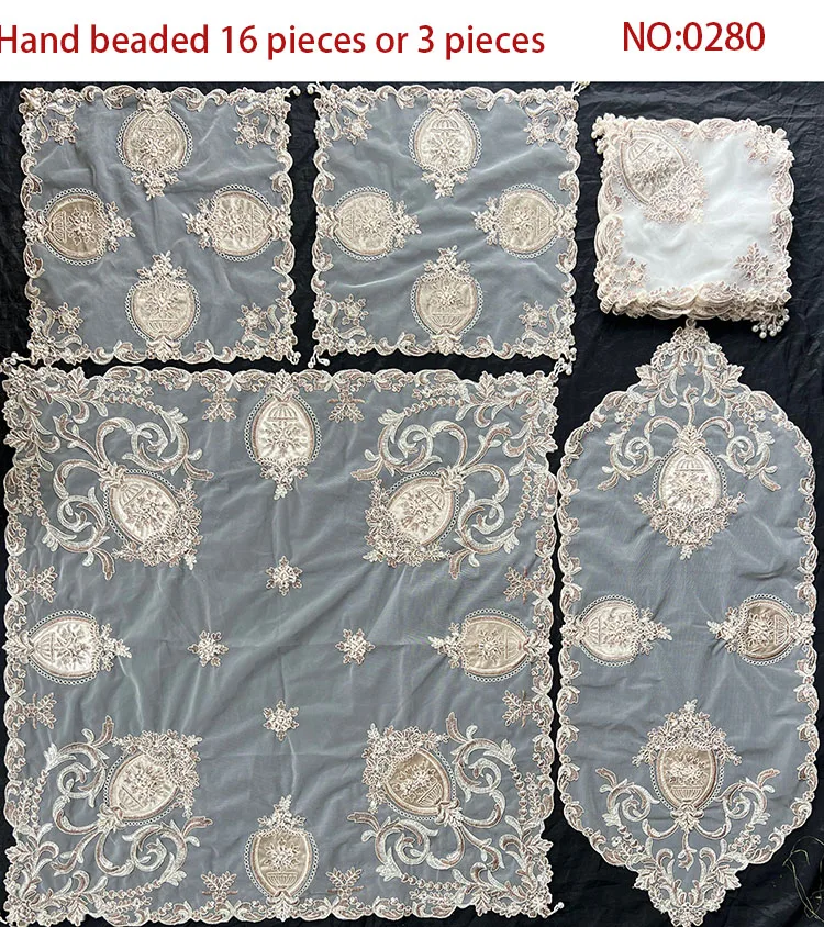Designer Glass Beaded Dining Table Cloth Easter Beaded Table Runner Beaded Prolific Table Runner
