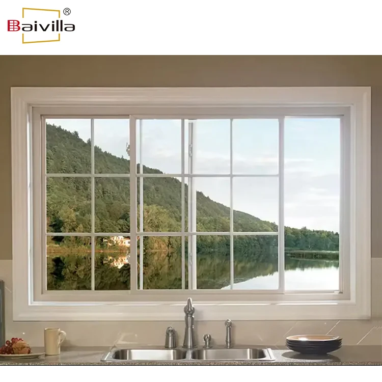 Factory Price Custom UPVC Vinyl Slide Windows Small Size Plastic PVC Glass Bathroom Sliding Window
