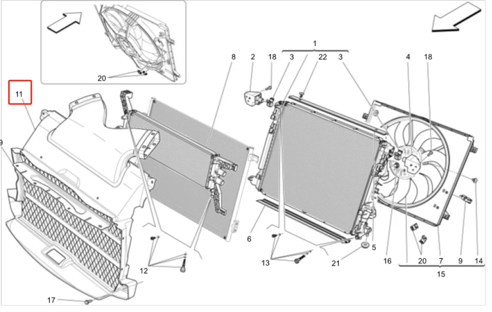 Auto Parts Reinforce Plastic Engine Cooling Radiator Shroud For Maserati Quattroporte V6 GT Modena 670001328 High Quality Shroud details