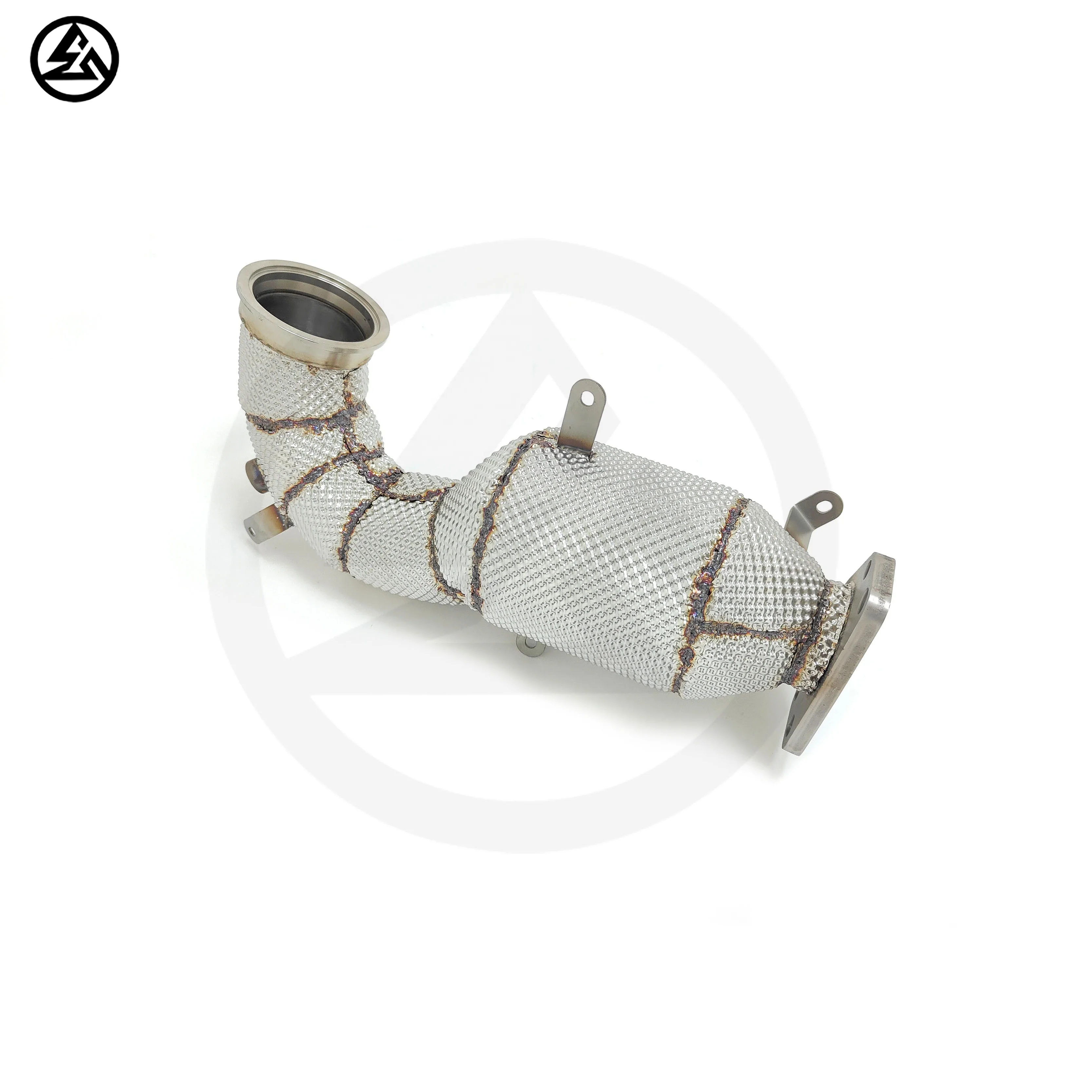 CSZ High Flow Downpipe for Fiat Abarth 500 595 695 1.4T Headers Downpipe With Heat Shield Performance Exhaust