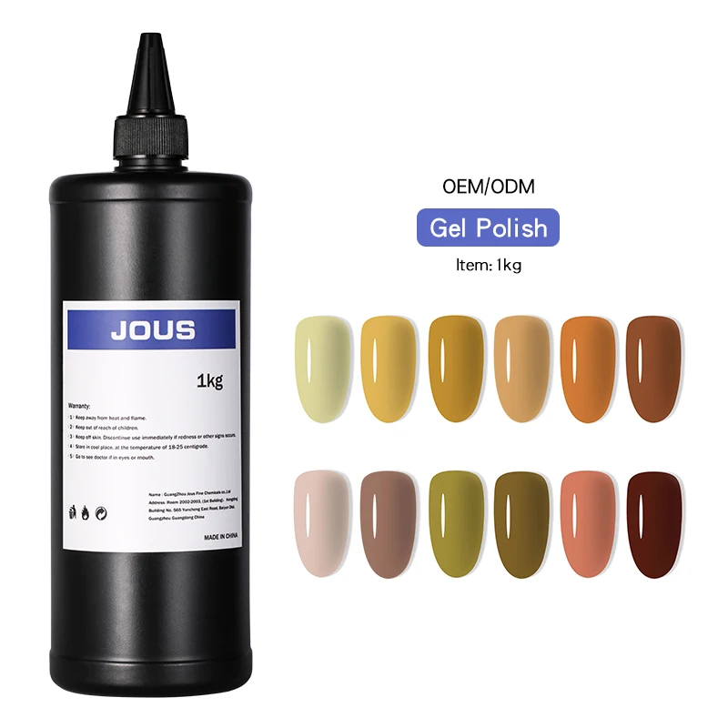 JOUS 6000+ Solid Colors Free Sample Gel Nail Polish Wholesale Private Label OEM/ODM Easy Soak Off Nail Gel Polish 1KG 5KG UV Gel