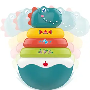 EPT Animal Shape Baby Educational Toys Tumbler Rainbow Ring Box Big Roly Poly Rock Dinosaur Tumbler Toy