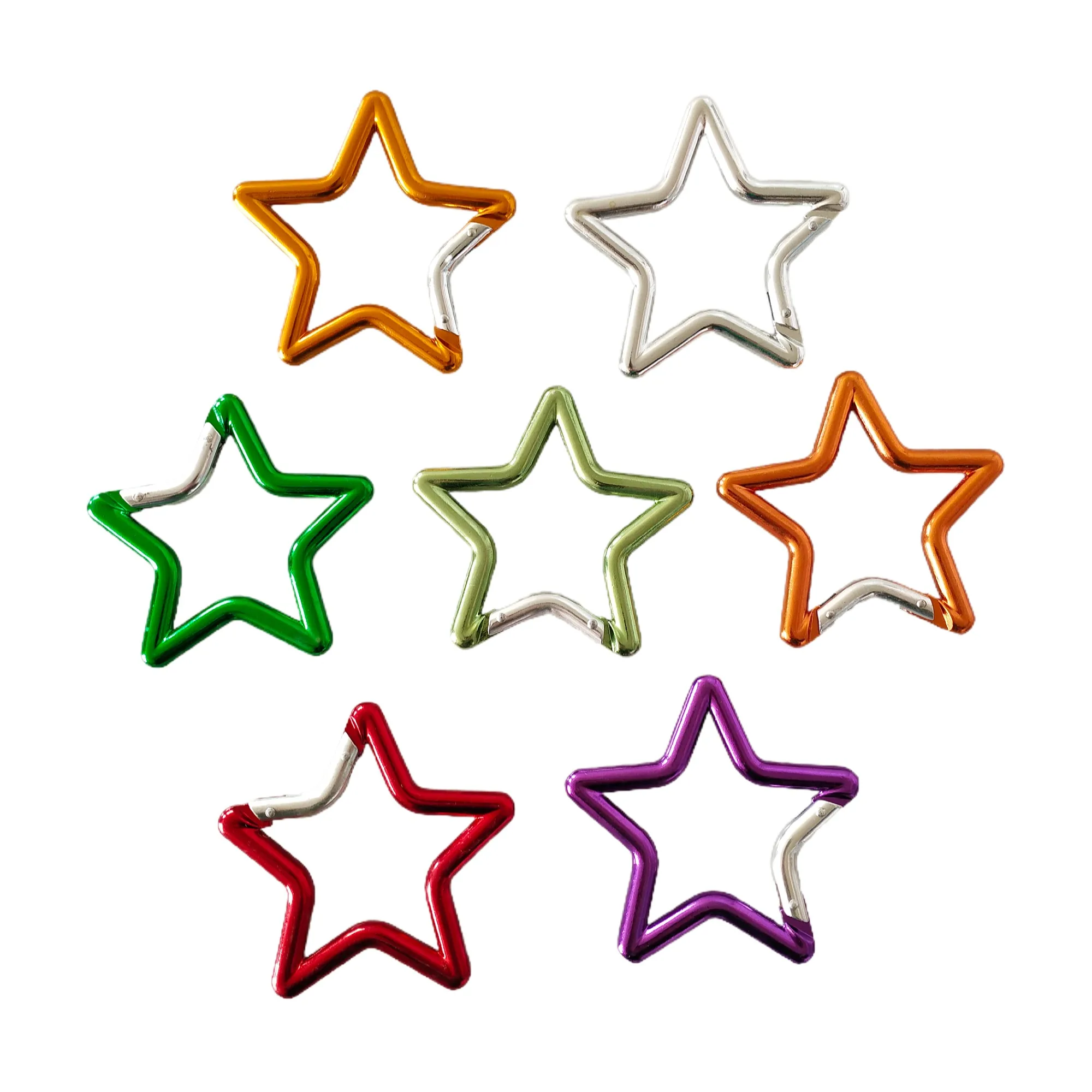 Custom Laser Engrave in All Regular Colors Instant Shipping Aluminum Alloy Promotional Keychain Star Carabiner Keychain