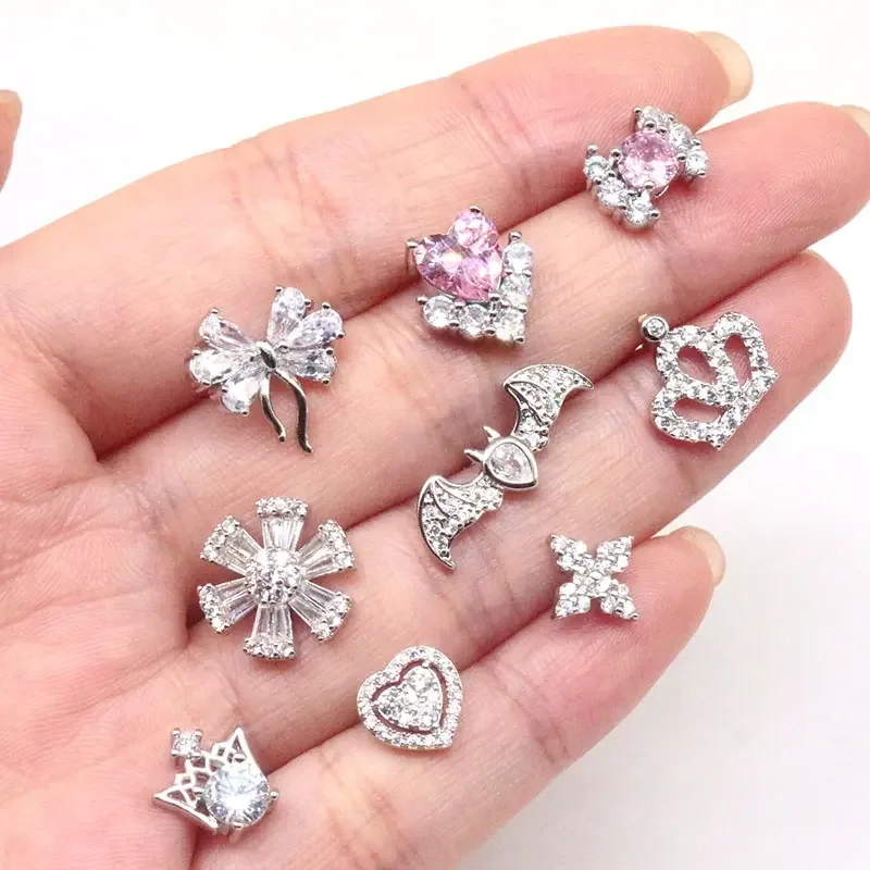 Gaby Crystal Nose Rings Dangling Nose Rings Red butterfly Fashion Jewelry  Wholesale Nose Ring Body Piercing Jewelry for Women