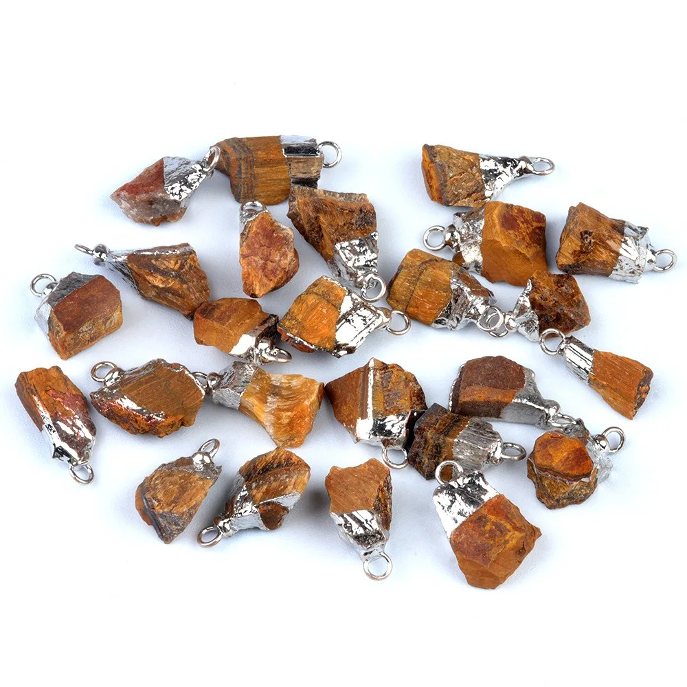 10mm Natural Irregular Crystal Quartz Agate Stone Druzy Pendant Gilt Edge Gemstone for DIY Charm Jewelry Accessories