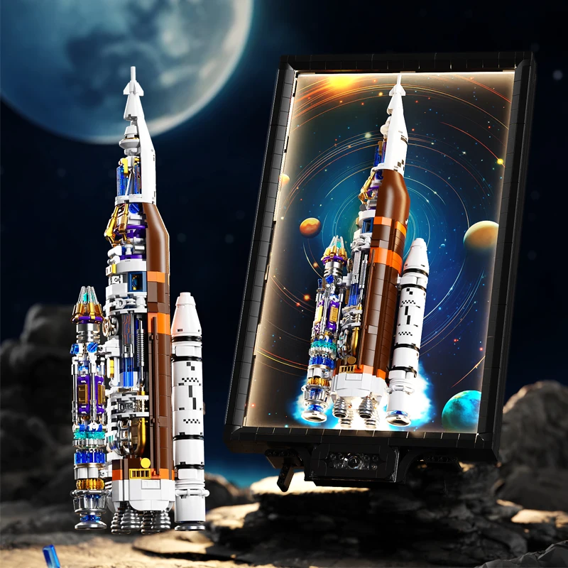 23021 Space Odyssey Rocket Series Home Decoration Painting ABS Plastic Toys Building Block CHINAROCKET With LED Light DIY Bricks