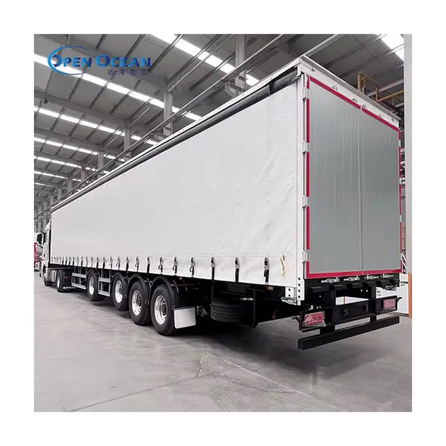 Heavy duty PVC coated waterproof cloth waterproof side curtain semi-trailer Waterproof cloth semi-trailer hot sale for sale