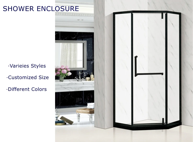 Frameless Stainless Steel Shower Door Bathroom Tempered Glass Sliding