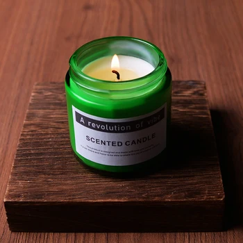 wholesale yard signs custom luxury aromatherapy candle luxury green glass jar scented candle with lids in bulk