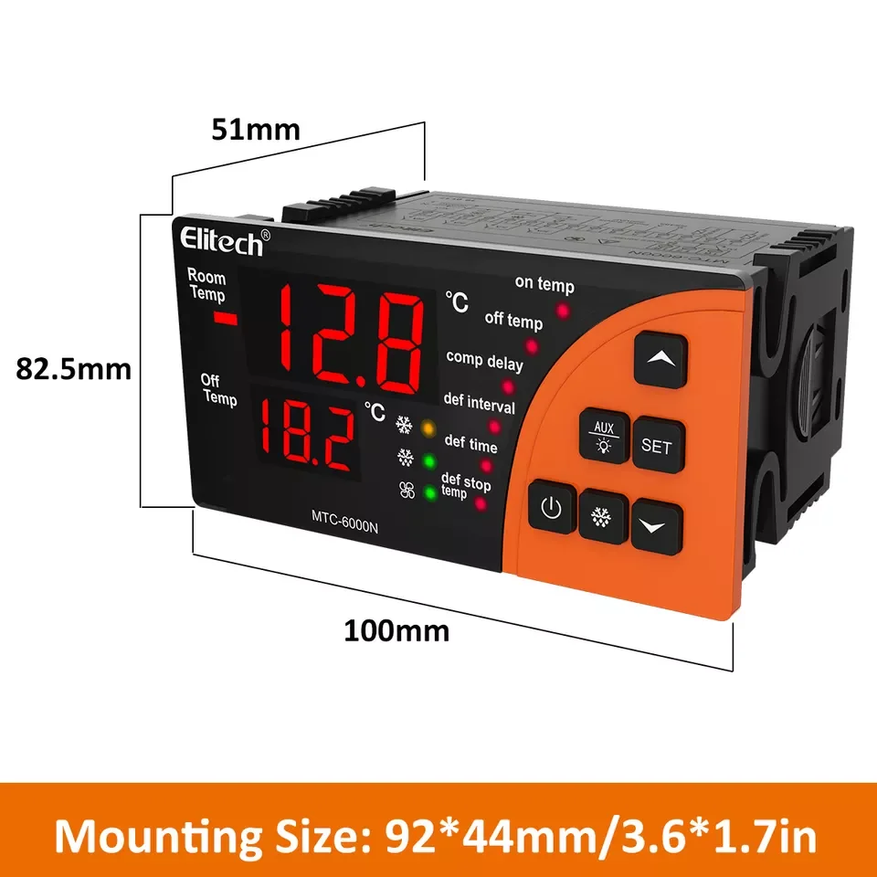 Elitech MTC-5080 Digital Thermostat Microcomputer Temperature Controller Plastic Refrigerator Cooling Defrost Fan for Cold OEM
