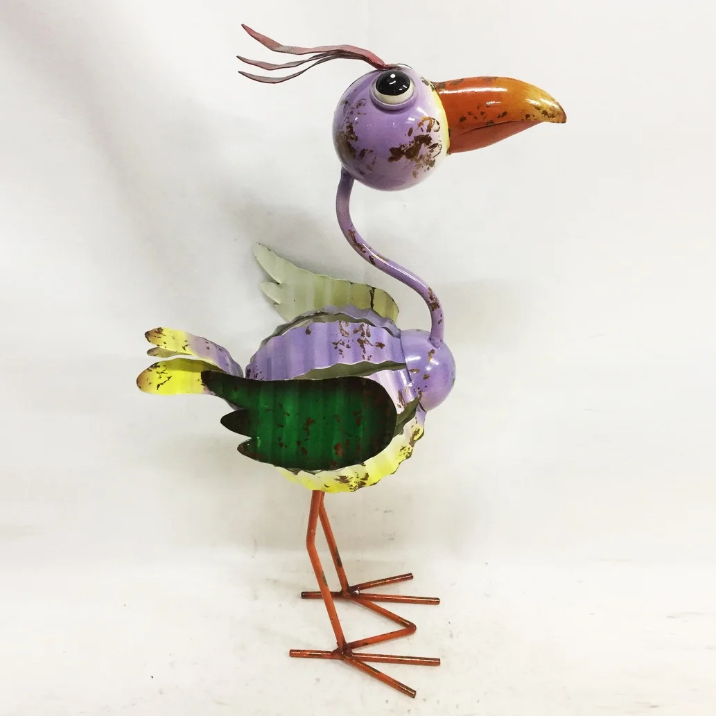 Cartoon-style Metal Bird figurine