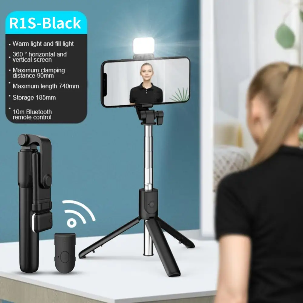 R1s Foldable Led Light Selfie Stick Wireless Bluetooth Tripod For Gopro