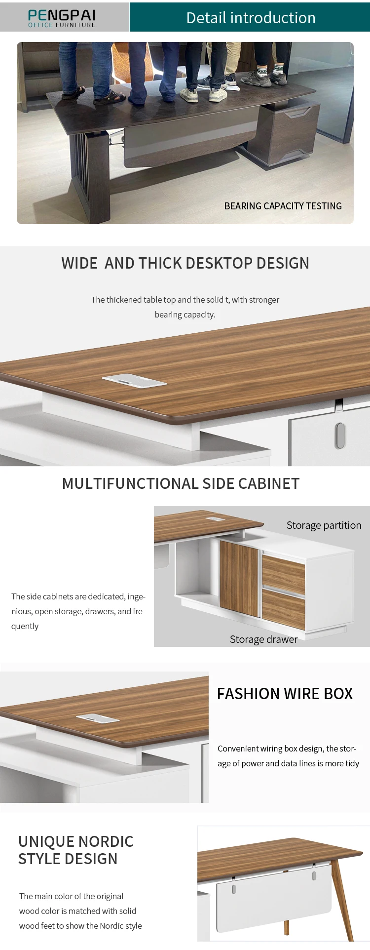 Custom principal ergonomic contemporary office table set for college university office furniture set