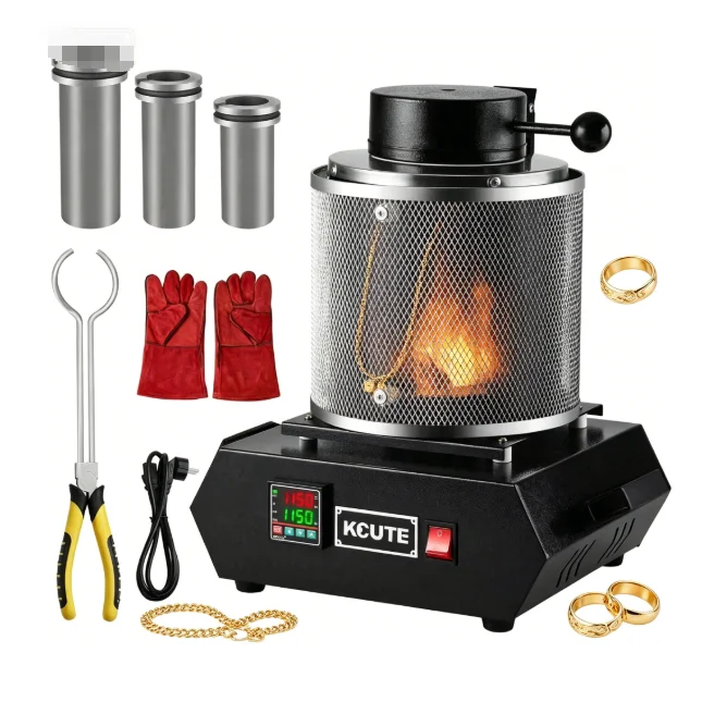 TEBAK Casting Tool Melting Furnace Electric Induction Furnace for Melting Aluminum Copper Zinc Smelter Furnace Gold Melting