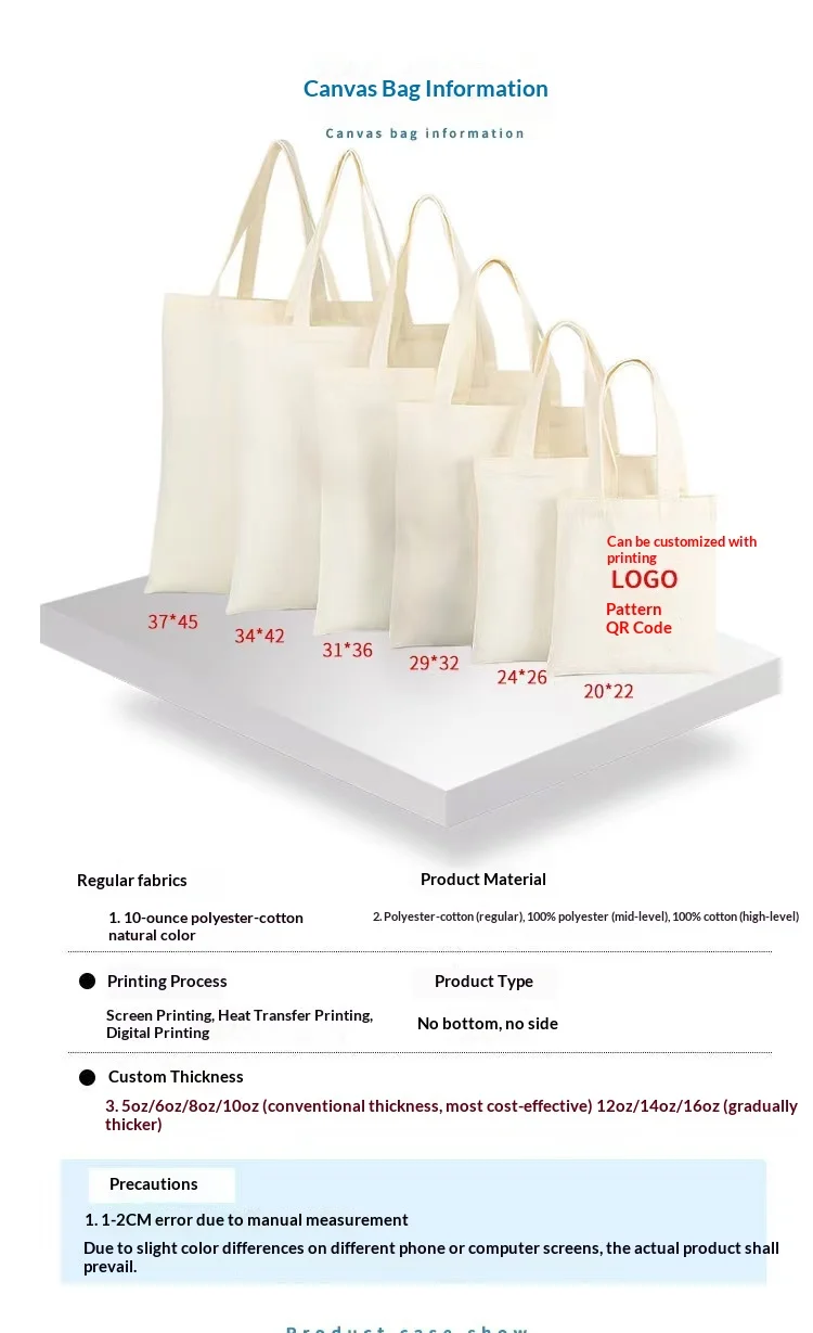 Wholesale Custom Printed Logo Cotton Shopping Bags Reusable Gift Packaging Canvas Tote Bags preview 2