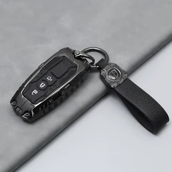 Metal Key Fob Cover Case For Ford Bronco (Not Sport), Explorer, F-150, Maverick, Mustang - Zinc Alloy, 4-Button (2018-2024 Models)