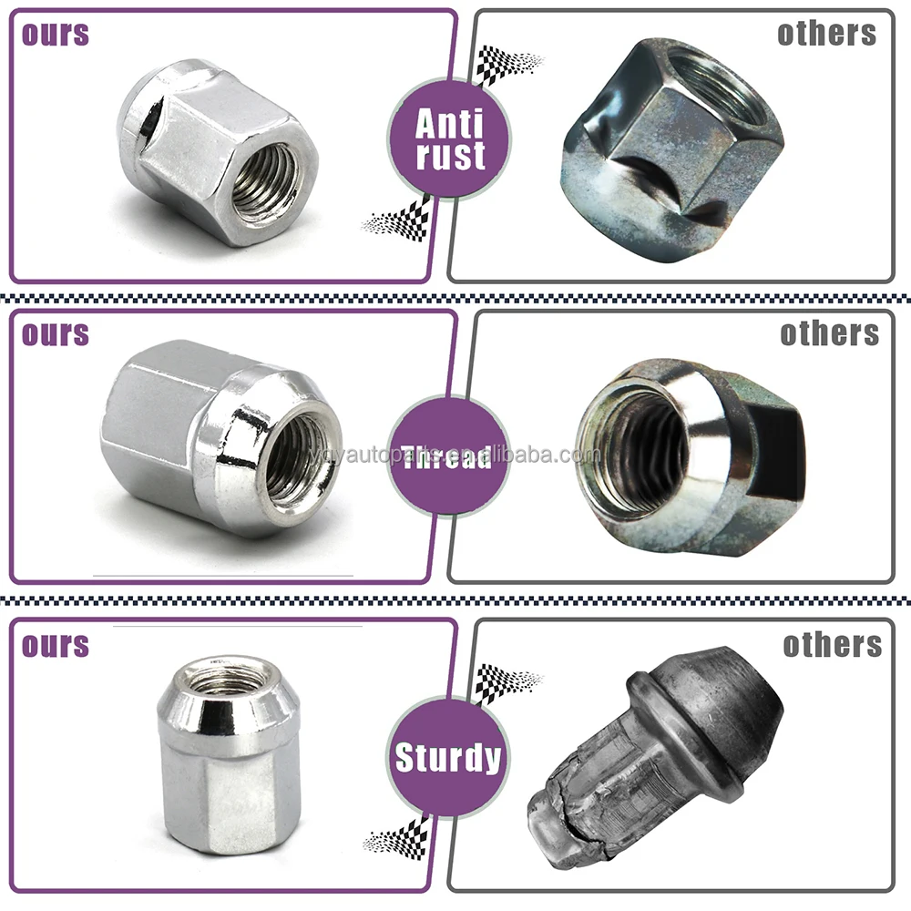 Universal wheel nuts 1/2 inch open end mag lug nuts for car on saleWholesale Stainless steel 7/16 open end lug nuts for car wheel2