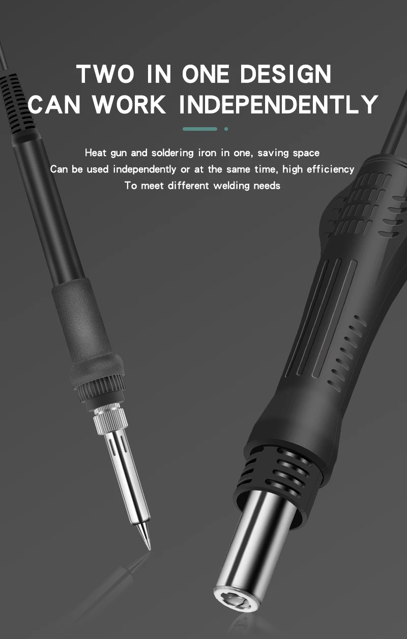 8898 2 In 1 Soldering Station Digital Display Hot Air Gun Welding