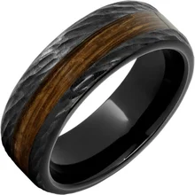 China manufacturer Men jewelry black plated wood inlay Tungsten Carbide Koa Wood Inlay Ring 6mm 8mm