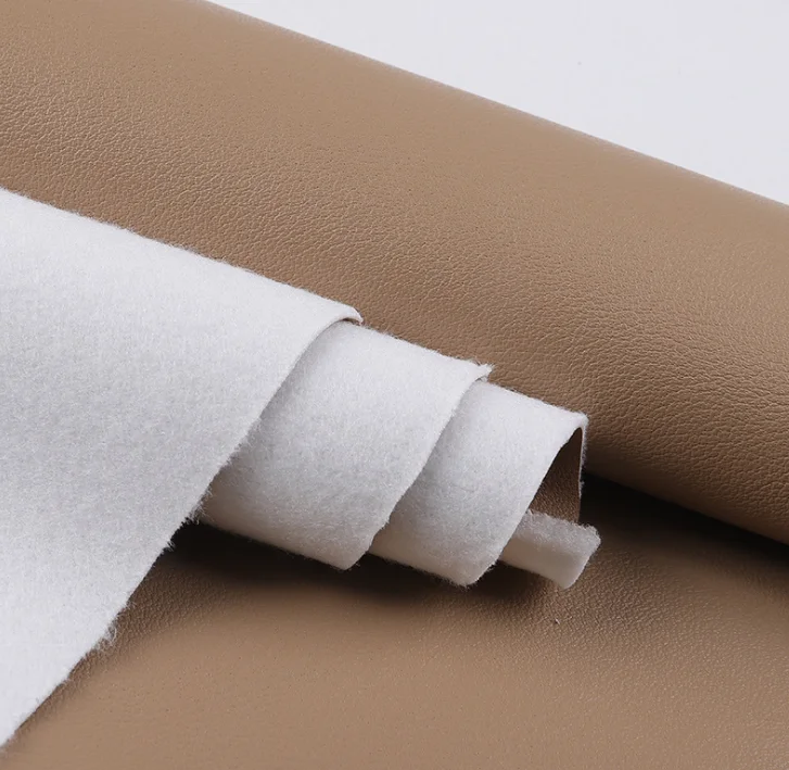 New Style Lychee Embossing Synthetic Leather Solvent-free PU Leather for Sofa supplier