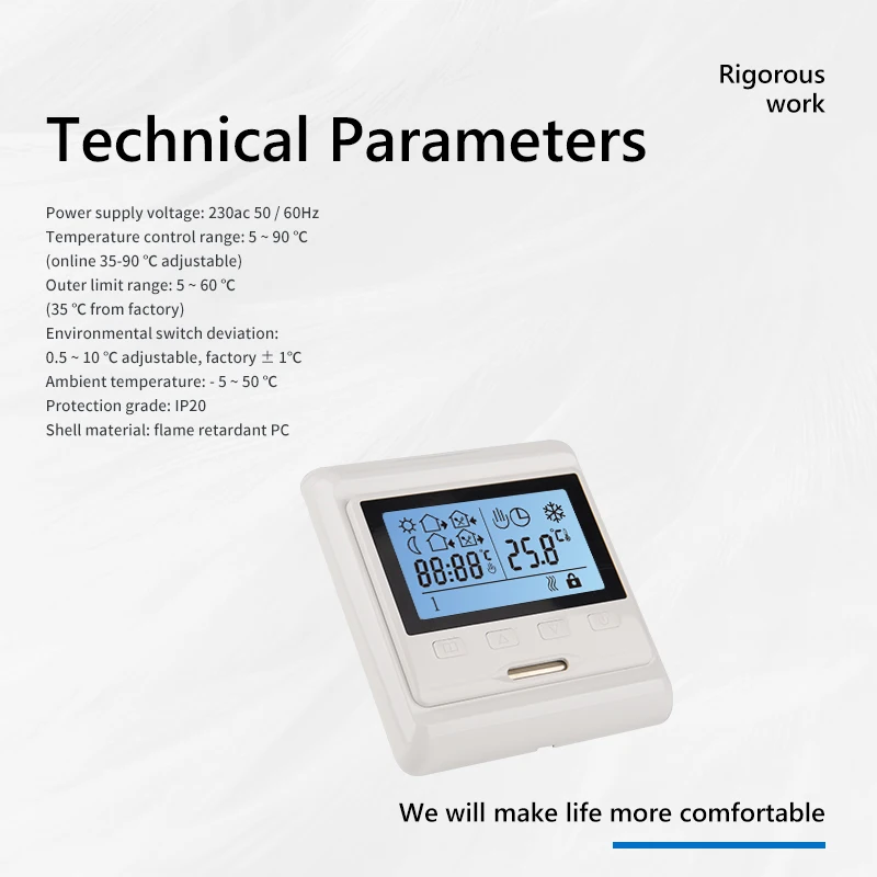 Oshland M63 Weekly Circulation Digital Room Programming Lcd Screen Programmable Heat Thermostat for Floor Heating Control