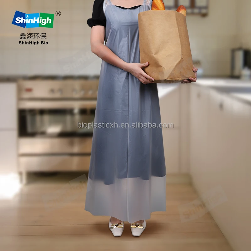 High Quality Corn Starch Compostable Disposable Apron Biodegradable Customized Different Types Apron for Farmhouse Kitchen