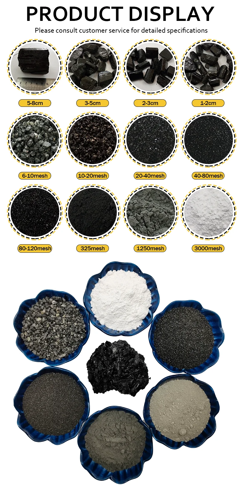 Wholesale bulk black white tourmaline powder tourmaline stone pellets for sale details