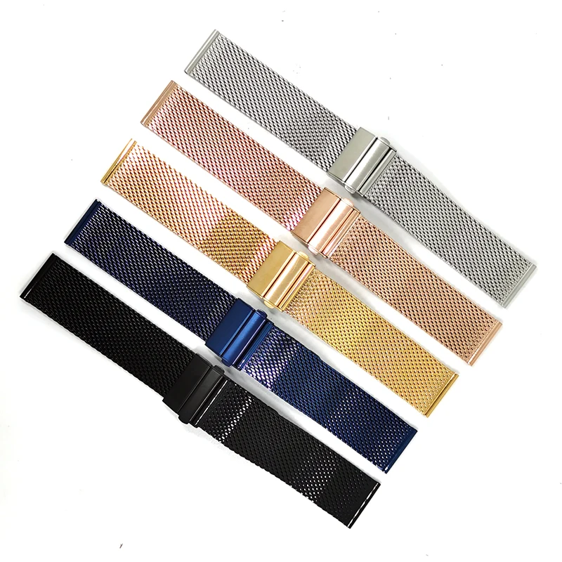 12 14 16 18 20 22mm new design fashion mesh milanese quick release stainless steel watch band strap bracelet