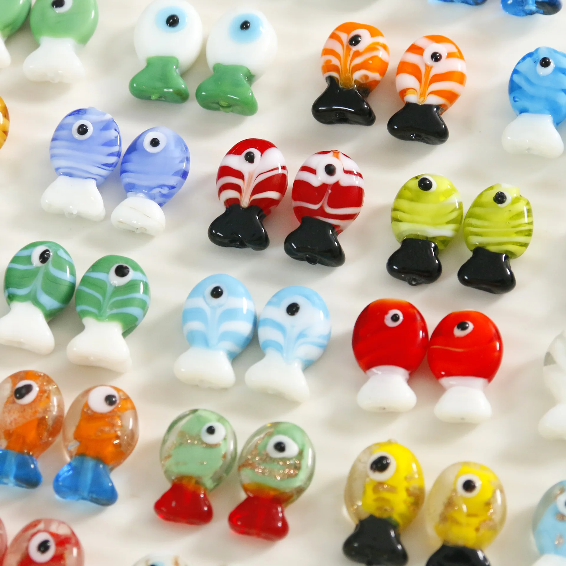 Cute Simulation Three-dimensional Color Blocking Small Fish Pendant DIY ...