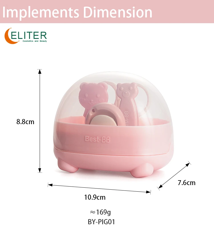 Eliter Hot Sell In Stock 4 In 1 Eco-friendly Safe Baby Grooming Set Baby Care Kit Set For Short Baby Nails