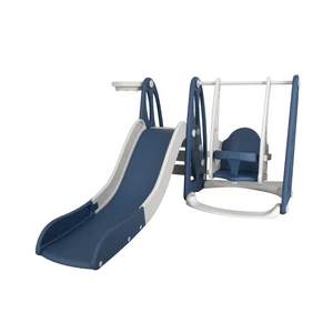 3-in-1 Toddler Airship Indoor Playground Set Combination Plastic Slide and Swing for Kids 2-8 for Amusement Park Games