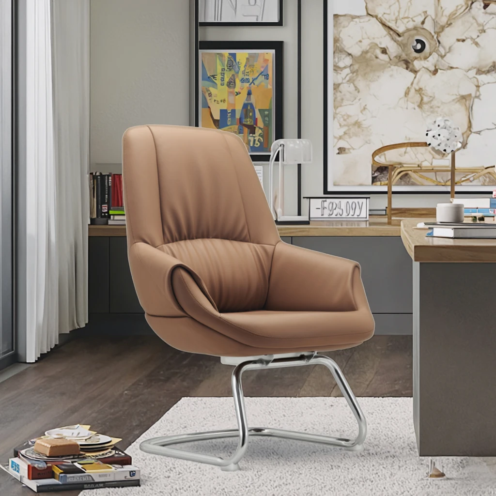 Modern Ergonomic Leather Executive Chair with Footrest 2
