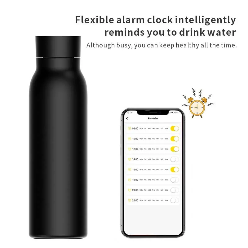 LEDEAST M1 Tuya Smart Water Bottle Drink Reminder Temperature Waterproof Double Wall Stainless Steel Bottle with App