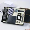 9 piece set-black-watch belt wallet tie cufflinks 2 perfume pen