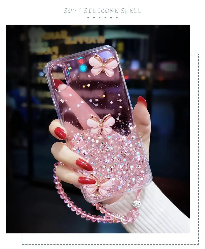 ALLUPS Custodia Per Telefono Trasparente Antiurto Con Glitter Per - Foto 4