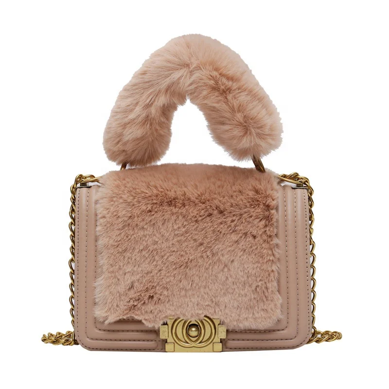 2021 Luxury Winter Fluffy Handbag Cute Custom Plush Bag Bags Women Handbags Ladies With Chains Buy Plush Bag Handbags Handbags For Women Product On Alibaba Com