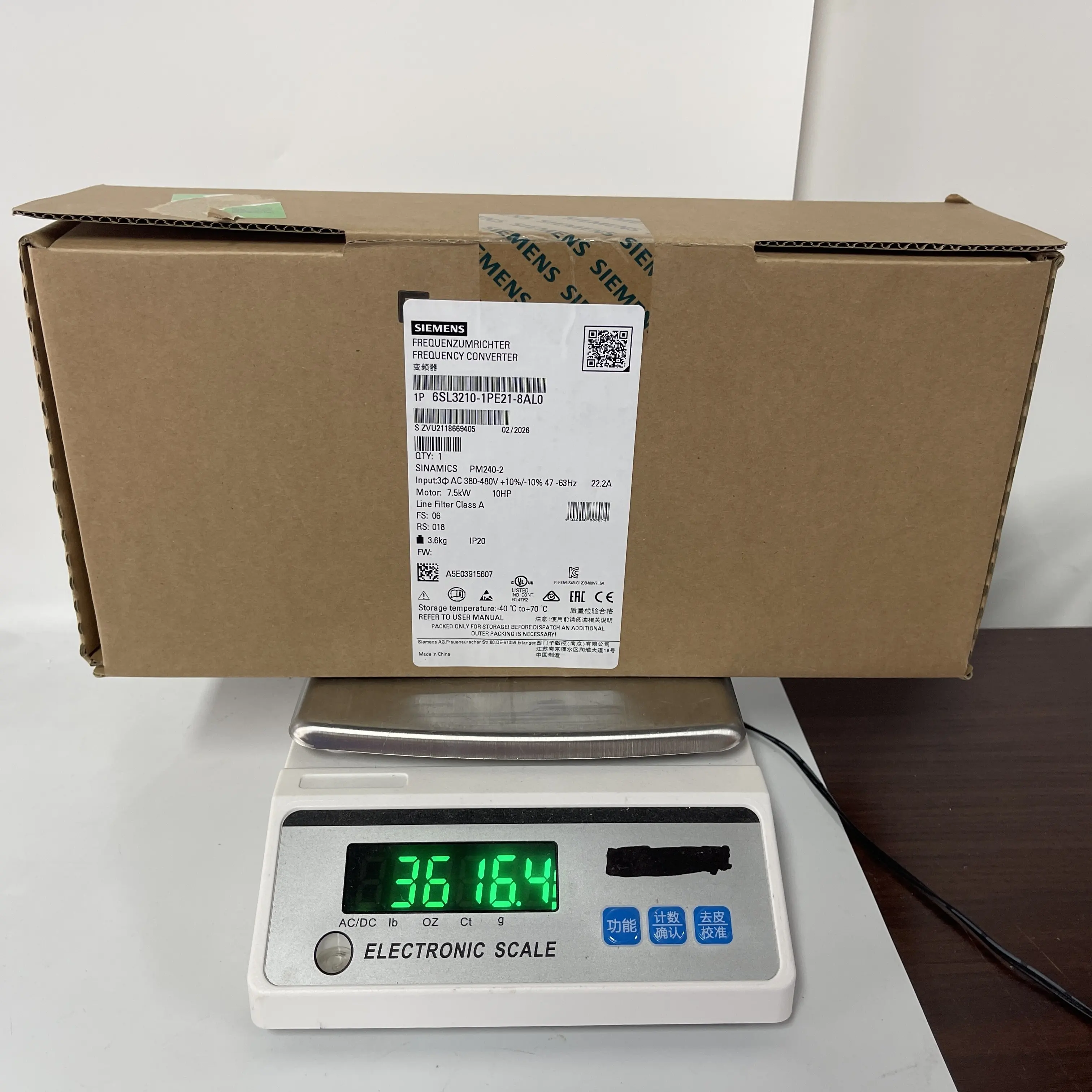 SIEMENS SINAMICS PM240-2 Frequency Converter 6SL3210-1PE21-8AL0 SIEMENS SINAMICS PM240-2 Frequency Converter 6SL3210-1PE21-8AL0